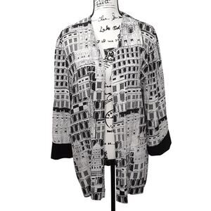 Vintage 1980s Lady Carol New York City Scape Classic Architecture Kimono Caftan